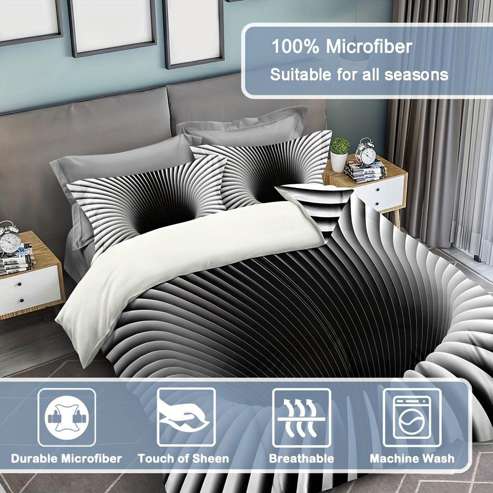 Duvet Cover Set Black Hole Print Bedding Set  Soft Comfortable Duvet Cover For Bedroom (1*Duvet Cover + 2*Pillowcases)