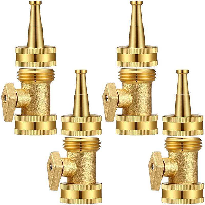 

ABJI-High Pressure Hose Nozzle Shutoff Valve Brass Heavy Duty ,Connector For Garden Hose золотой