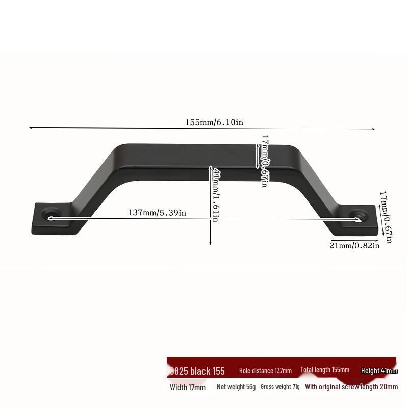 Heavy Duty Black Metal Barn Door Handle for Sliding & Wooden Doors