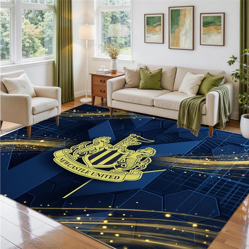 Newcastle United Football Design Crystal Velvet Rug Soft Decorative Mat for Bedroom Entrance