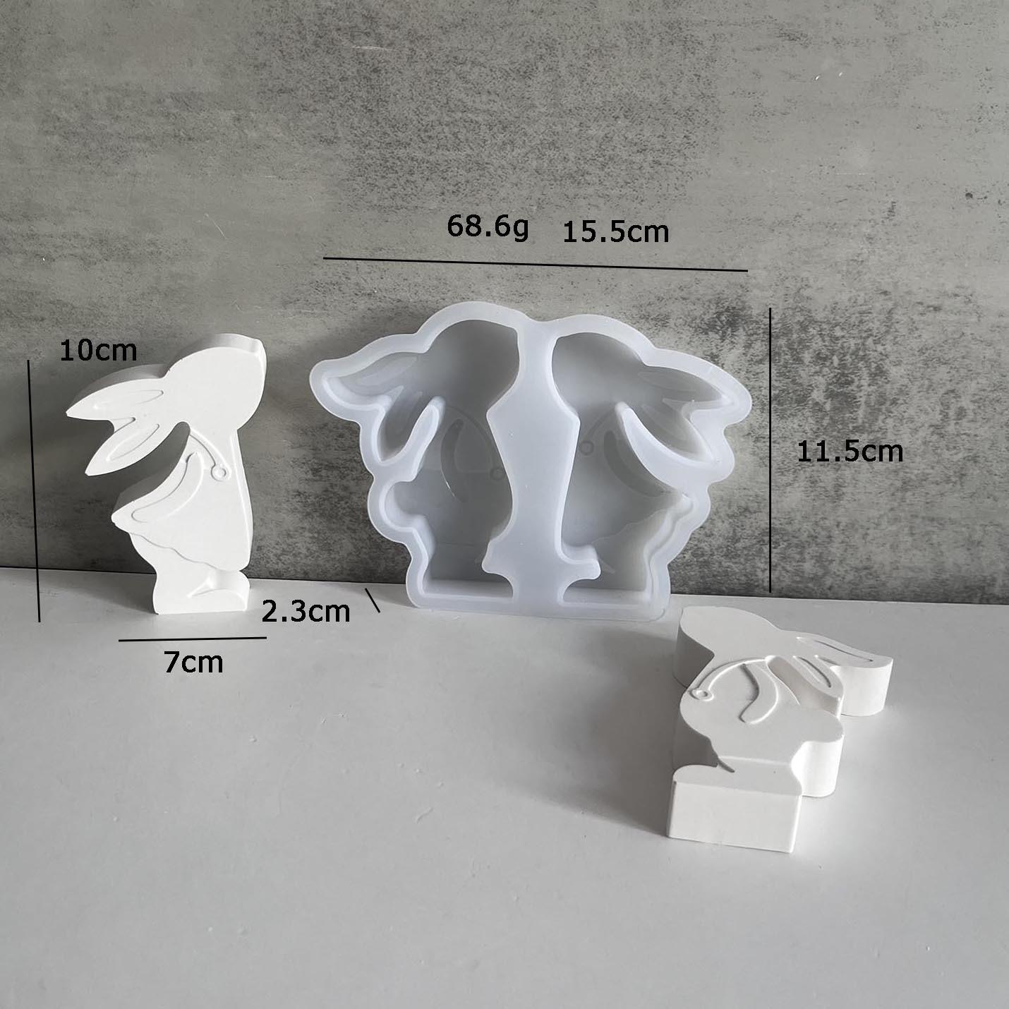 

Силиконовые формы для свечей в виде пасхального кролика, пара кроликов, гипсовые украшения, гипсовая форма, форма для автомобиля в виде ароматерапевтической свечи в виде пары кроликов белый