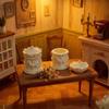 1Pcs Dollhouse Miniature Carousel Mini Storage Box Model Coffee Storage Case Home Decoration Toy Doll House Accessories