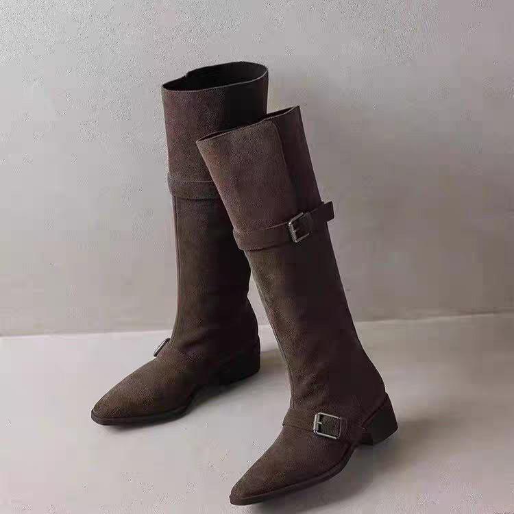 Women's British style long fashion hundred soft elastic comfortable ankle boots shock absorption non-slip casual sports Martin boots