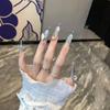 Removable Temperament Blue French Cat-Eye Skin-Whitening Wearable Nails
