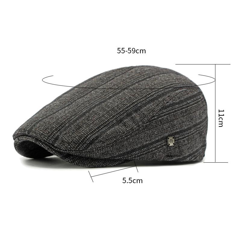 Peaked Cap British Retro Forward Hat Autumn Winter Beret Men's Velvet Warm Cap