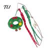 Yarn Santa Decor Christmas Claus Bag Charm, Crochet Keychain Pendant with Knitted Holiday Embellishments Faux Leather Star, Xmas Hanging for
