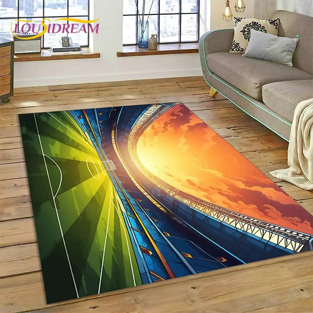 Soccer Football Field Rug Carpet for Living Room Bedroom Home Decor,Floor Mat Non-slip Decoration for Sofa Kitchen Doormat Gifts