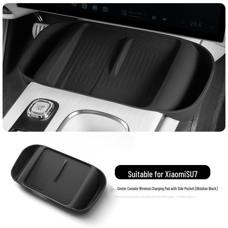 Waterproof Silicone Pad for 24 Xiaomi SU7: Non-slip Wireless Charging Car Interior Accessory