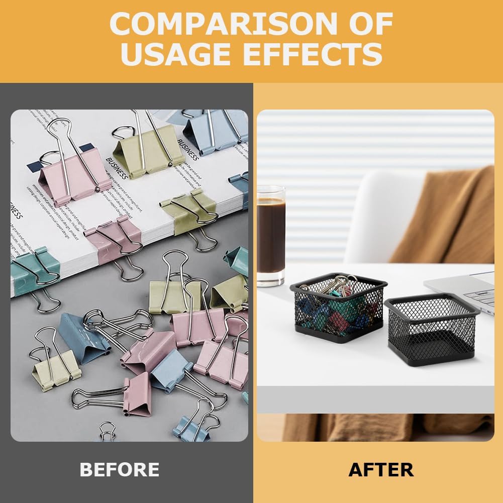 Paper Clip Holder for Desk, Paperclip Holders Mesh Paperclip Dispenser Organizer for Desk Binderclip Bobby Pin Holder Container for Home Office