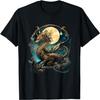 Beautiful Lunar Gold Dragon Floral Art Noveau T-Shirt
