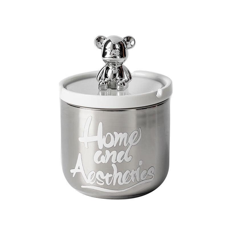 Керамическая пепельница-медведь Qianxing с крышкой