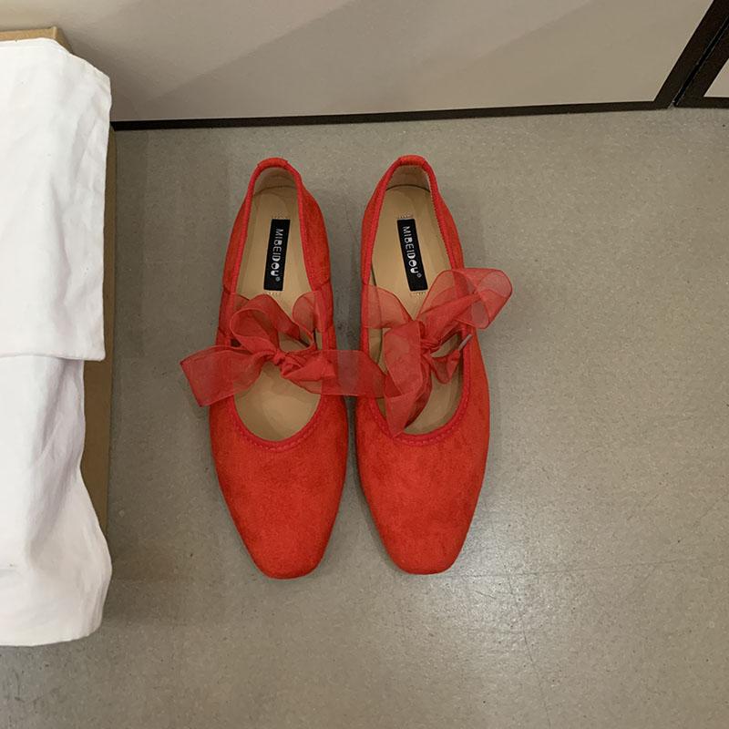 Fashion Fashion Butterfly-Knot Women Mary Janes Flats Slip On Shoes Female Round Toe Footwear Shallow Ladies Flats With Shoes