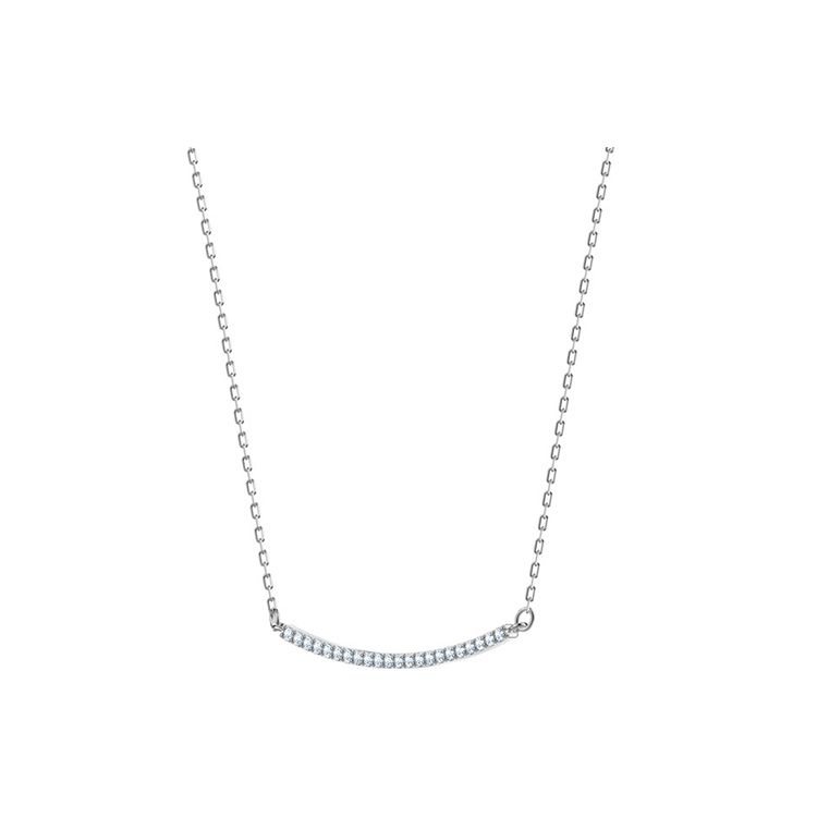Swarovski Only Series Rhodium Plated Smile Necklace Women necklaces White-Gold 5470555 Box+Shopping Bag (Random Color)