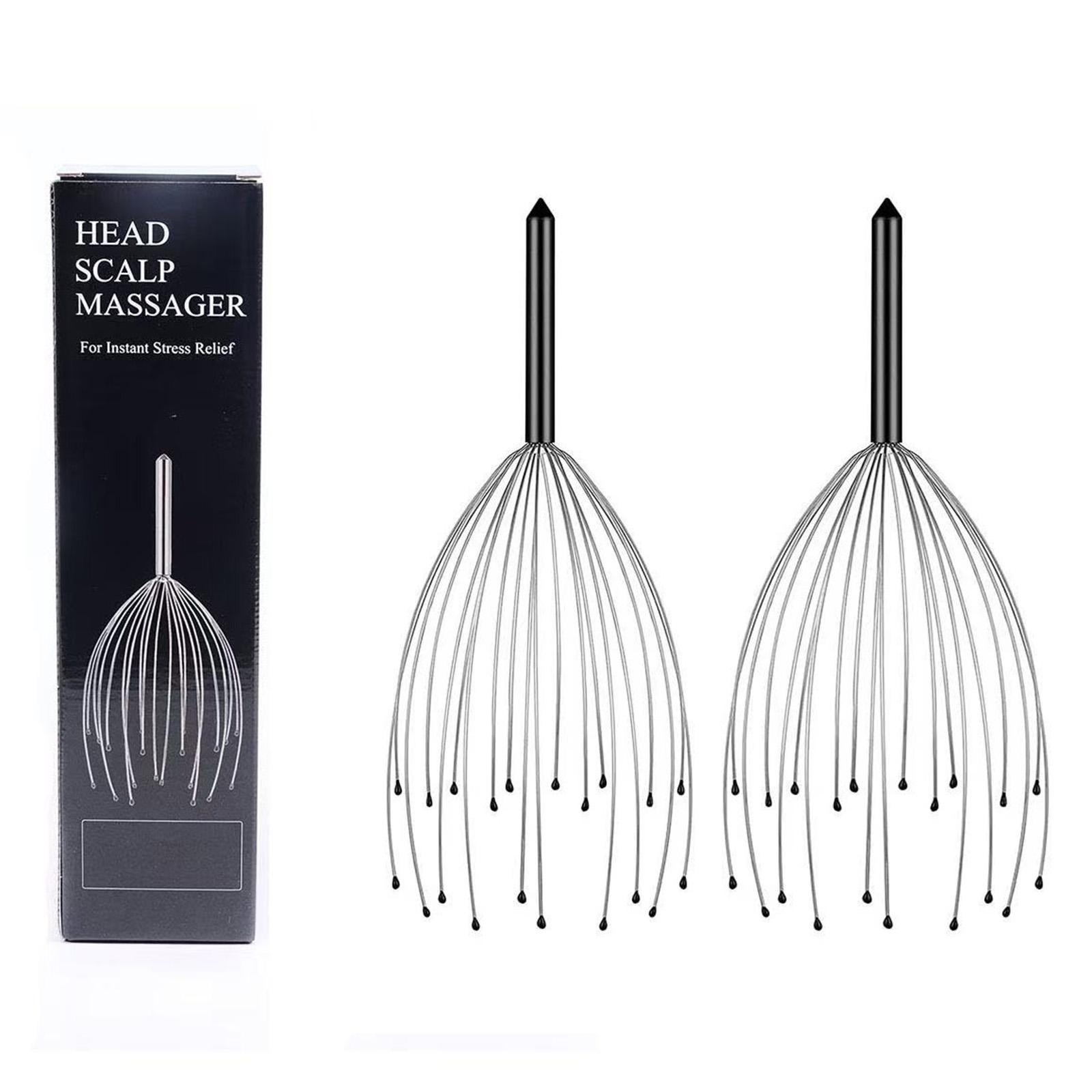 

Массажер для головы Массажер для кожи головы 20 пальцев Чесалка для головы для расслабления кожи головы и тела (Черный и черный) чёрный