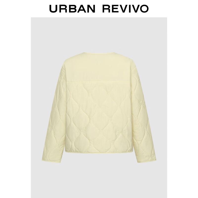 UR Women's Casual Quilted Padded Jacket with Bow Detail