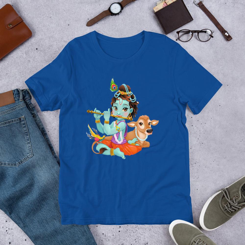 Krishna Deity Short-Sleeve Unisex T-Shirt S разноцветный
