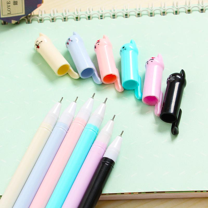 Korean Cute Kitten 0.5mm Black Gel Pen for Students