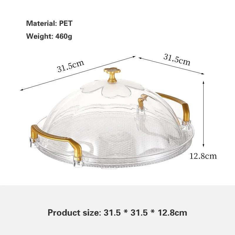 Household Tea Cups, Water Cups, Plastic Tea Trays Nordic Fruit Plate Commercial Storage Tray PET Light Luxury Circular Tray