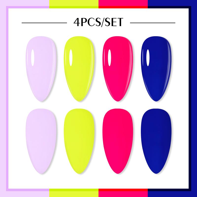 

Arte Clavo, 4 шт., набор гель-лаков для ногтей, цветной гель, полуперманентный УФ-светодиодный лак для дизайна ногтей, набор гелей для замачивания ногтей