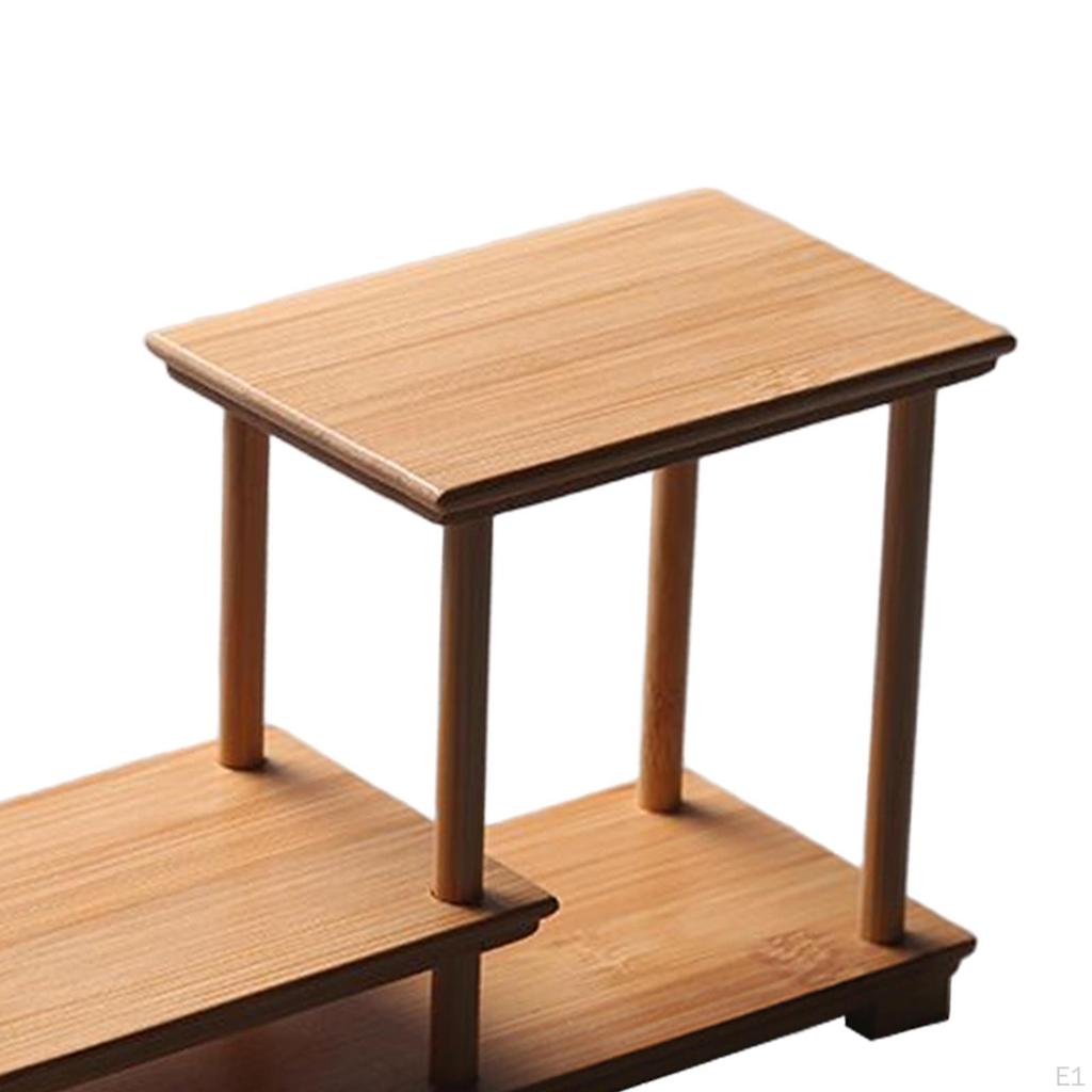 Elegant Wooden Display Stand for Fragrance Bottles and Collectible Figurines