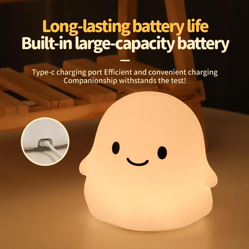Funny Silicone  Float Night Light Nursery Timing Sleeping Nightlights Touch Sensor Table Besides Lamp For Kids Room Decor