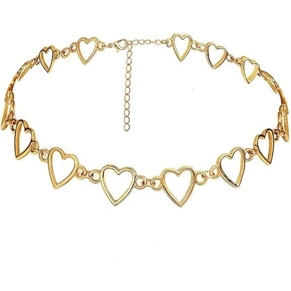 Choker-Halskette mit hohlem Herz für Mädchen und Frauen – geometrisches Herz-Choker-Statement-Halsband für Frauen und Mädchen, Halskette, Schmuck