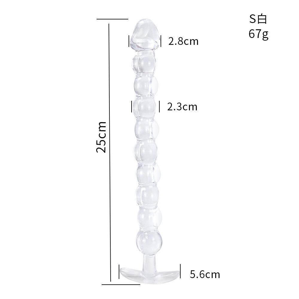 40cm Glass Dildo Artificial Penis Dick Crystal Anal Bead Butt Plug Prostate Massage Masturbate Sex Toy For Adult Women