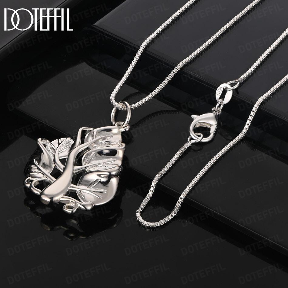 925 Sterling Silver Fashion Jewelry Tree-Shaped Pendant Necklace