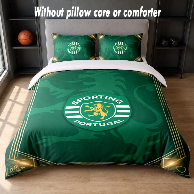 Sporting CP FC Design Bed Bedding Set 1 Duvet Cover + 2 Pillowcases Soft Breathable Household Bed Linens