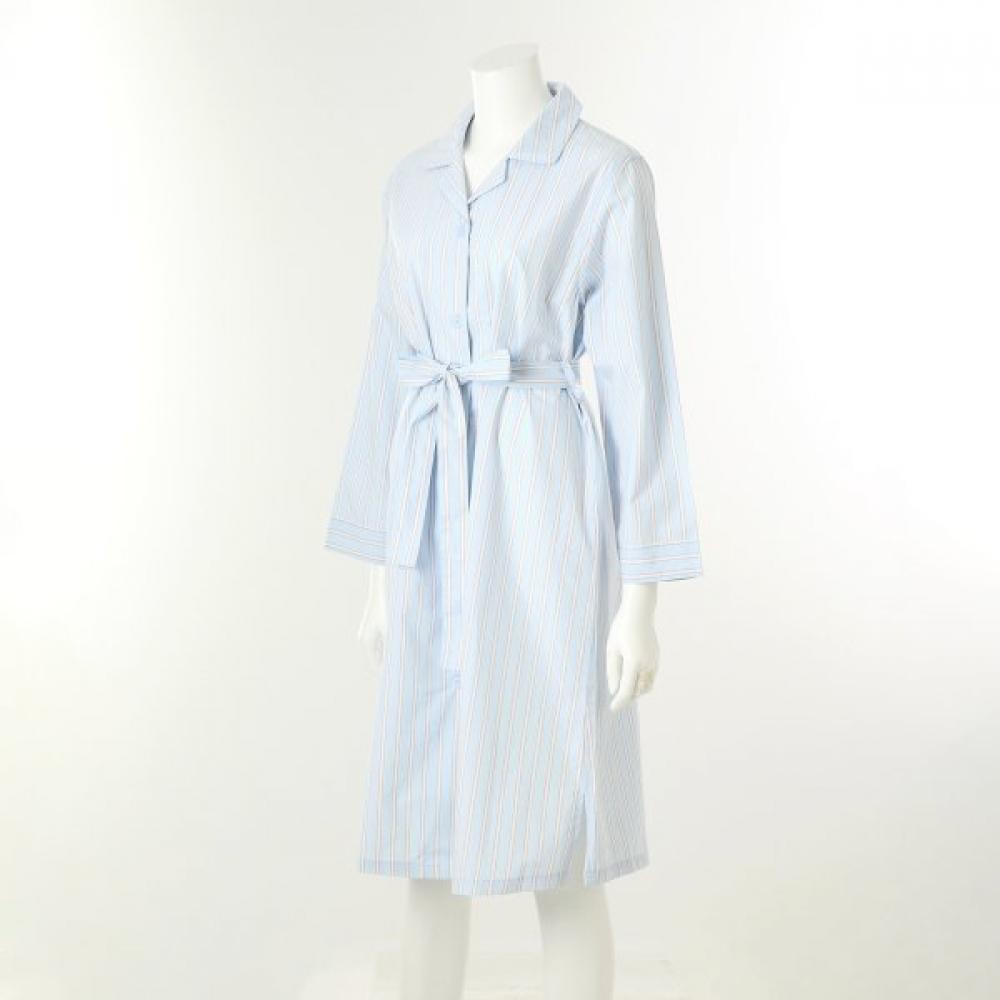 Venus Blue Stripe Dress Cotton Linen Lgna211