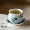 Hand Painted Ceramic Tea Cup Daisy Scalloped Rim Master Cup Chinese Gongfu Tea Set Home Office Use Zen Style Gift