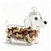 Dachshund Glass Dog Jar Glass Jar With Lid Airtight Pet Food Storage Container