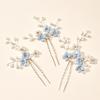 3Pcs Bridal U-shaped Pin Metal Barrette Clip Hairpins Rhinestone Wedding Hairstyle Design Tools Women Wedding Hair Accessories