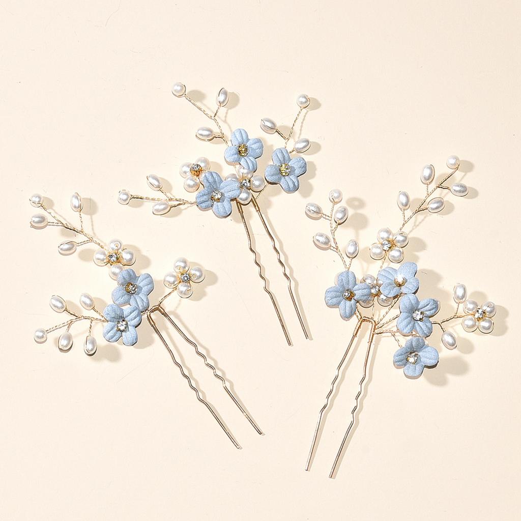 3Pcs Bridal U-shaped Pin Metal Barrette Clip Hairpins Rhinestone Wedding Hairstyle Design Tools Women Wedding Hair Accessories