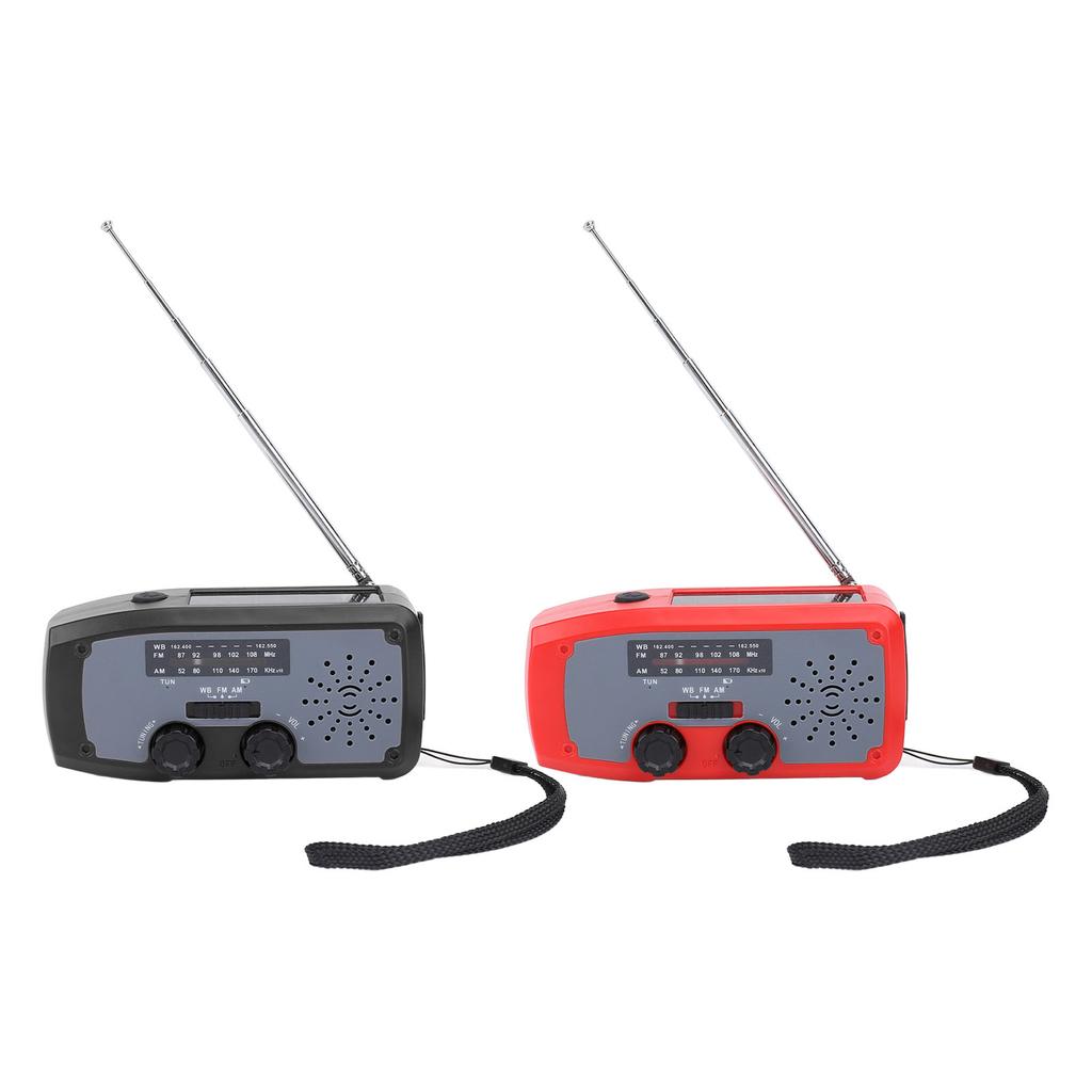 Radio portabil de urgență cu manivelă, cu lanternă LED, AM FM NOAA, radio meteo portabil cu baterie de 2000 mAh