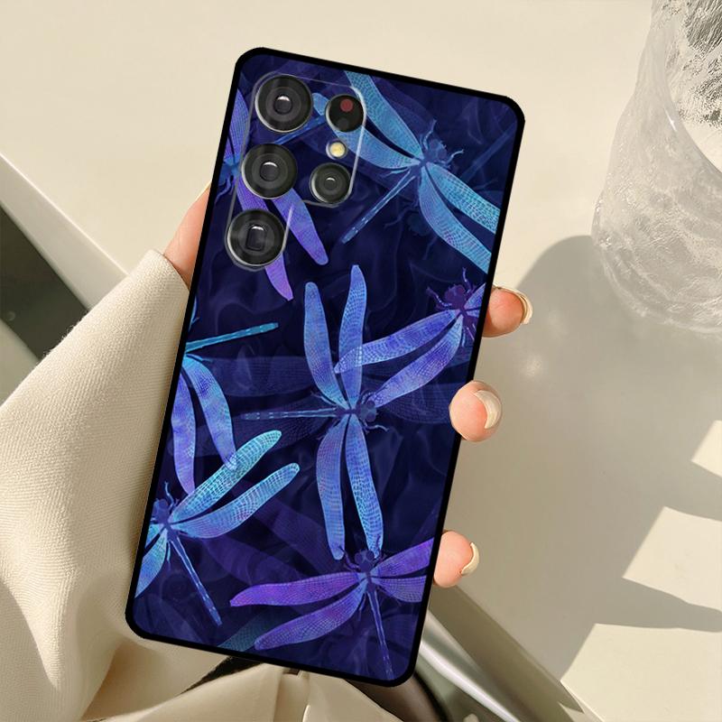 Luxury Dragonfly Case For Samsung Galaxy S22 Ultra S21 S20 S24 S25 Ultra S9 S10 Plus S23 FE S25 FE Back Cover