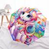 1pc Unicorn Balloon Automatic Opening Folding Umbrella with Flower Decoration, Outdoor Festival Gift for Fans, Travelers, Daily Use.R070
