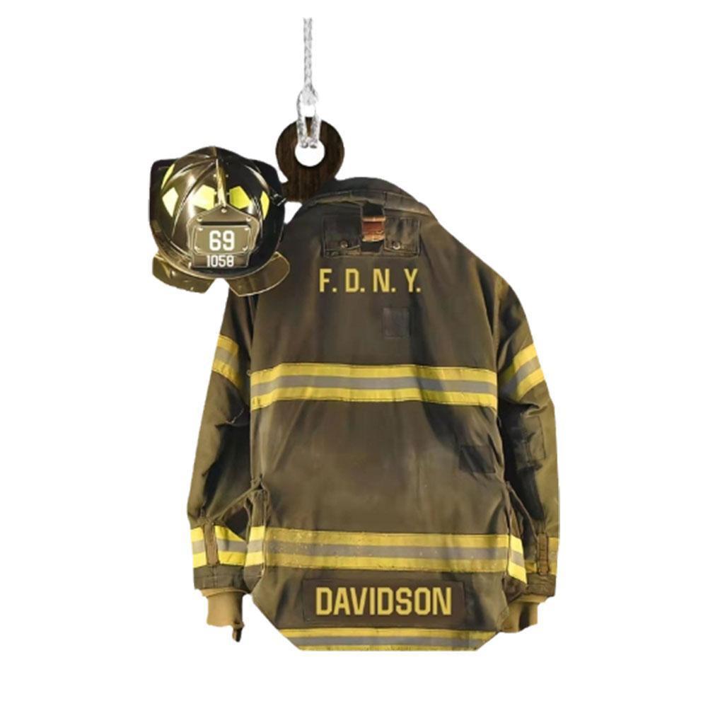 Firefighter Christmas Tree Acrylic Ornament: Commemorative Hanging Decoration Gift
