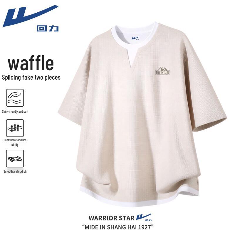 Warrior Men s Faux Layered Waffle Knit T-Shirt with Mountain Graphic L