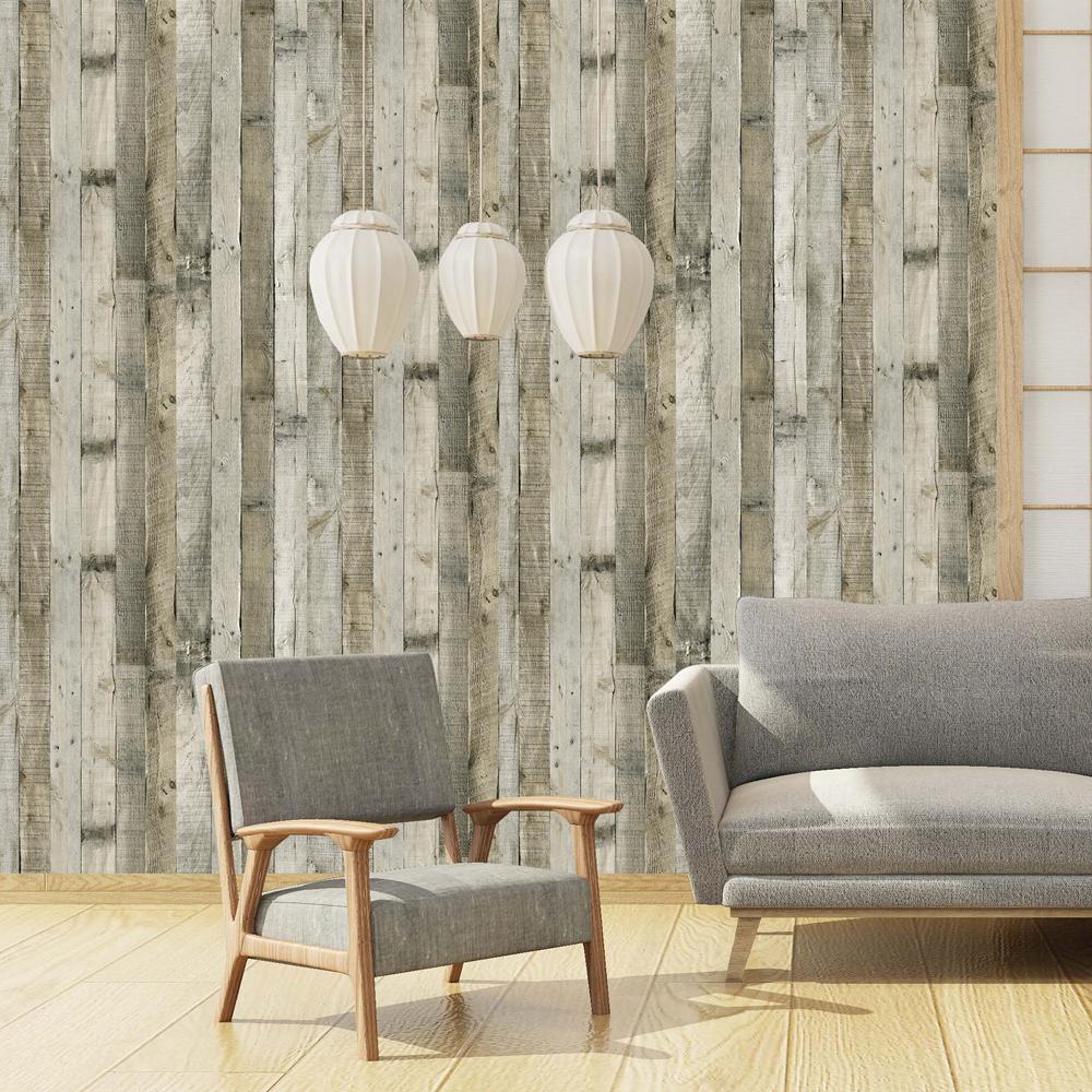 Gray Wood Wallpaper Peel And Stick Wallpaper Faux 3D Plank Paper Wood Self Adhesive Removable Renovation Furniture Cabinet Decor
