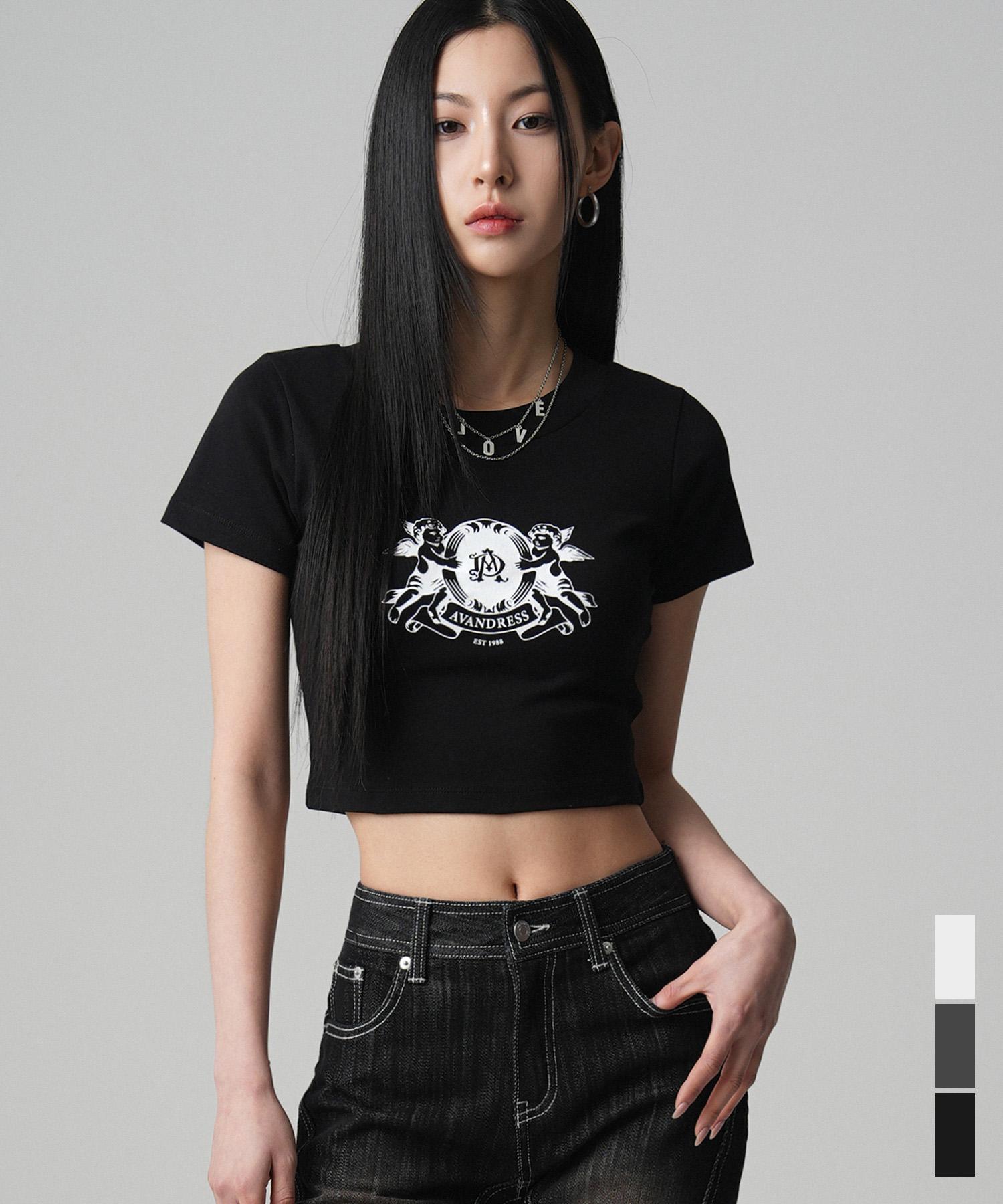 Городское платье Ангел Укороченная футболка - 3цв Black/M