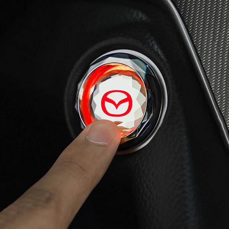 2025 Hot 1Pcs car Engine One Button Start Switch Stop Button Cover for Mazda 3 CX3 CX9 CX5 CX8 Mazda6 MX-5 CX30