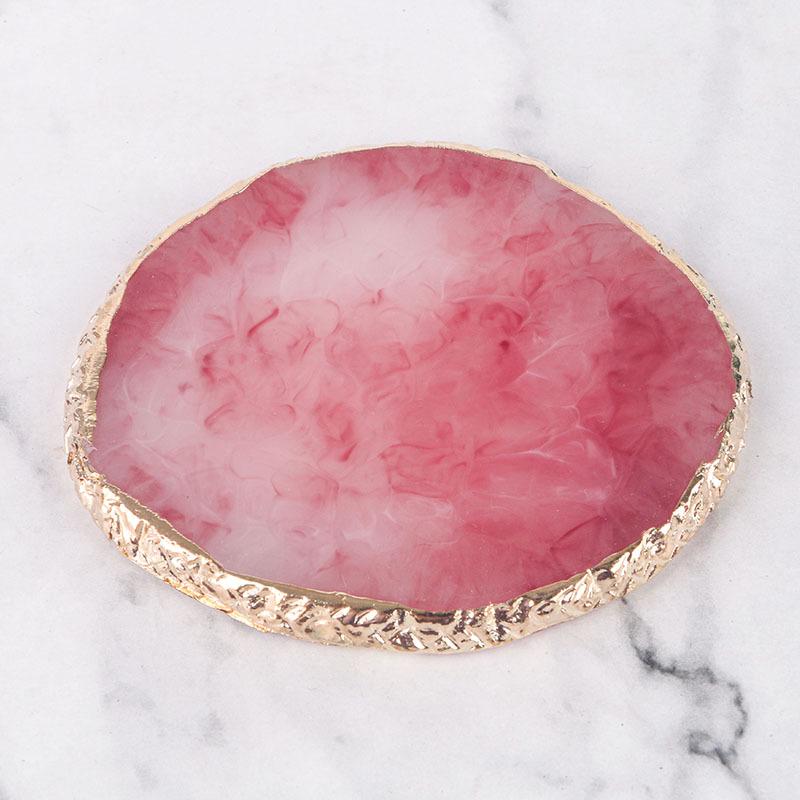 Gold Edge Resin Agate Nail Art Palette