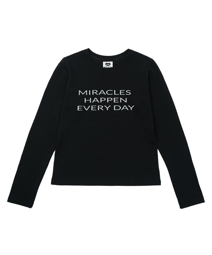 Mihebeu Slogan Long Sleeve Black