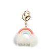Korean Style Rainbow Fluffy Ball Keychain - Handmade Woven Bag Pendant