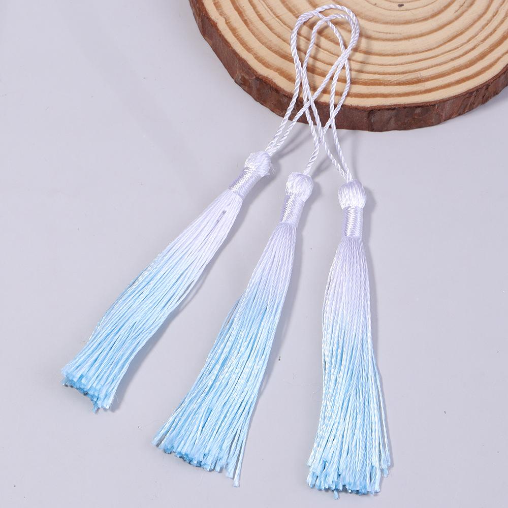 

10Pcs 13cm Gradient Color Polyester Silk Tassels Bookmark Tassels Mini Tassels For DIY Crafts Jewelry Making Souvenir Bookmarks светло-синий