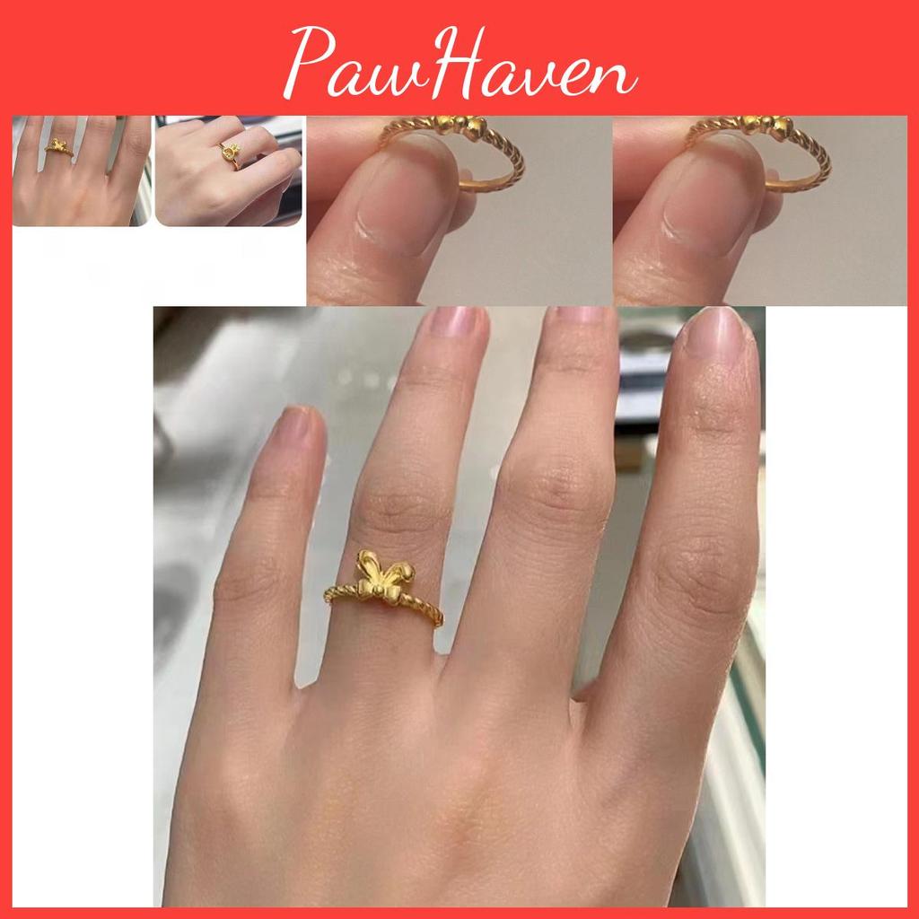 Copper Unique Adjustable And Gold Bowknot Rabbit Ear Ring For Women Stylish