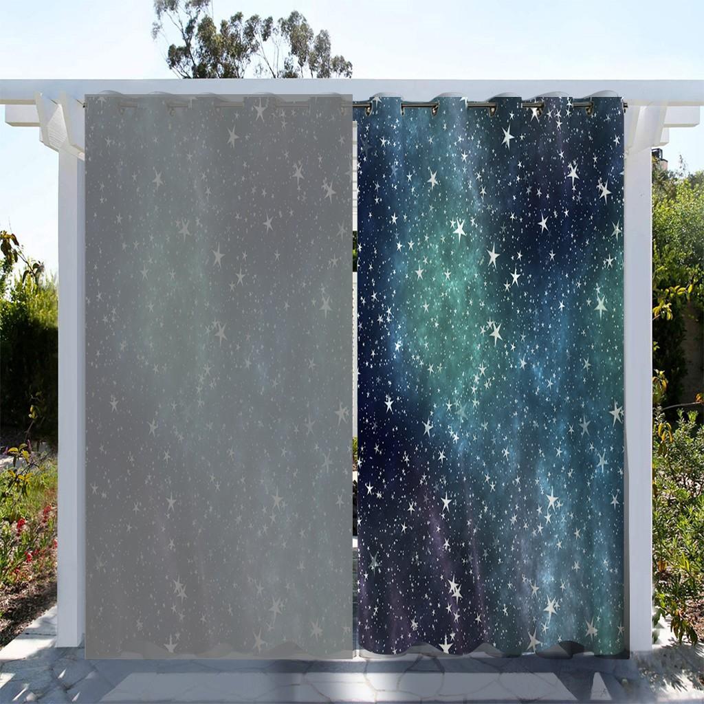

1 шт. Звездное сияние, водонепроницаемая наружная штора, светофильтрующая полиэстеровая садовая драпировка для патио, крыльца, беседки, декора, включающего крючок W140H240&Grommet Top
