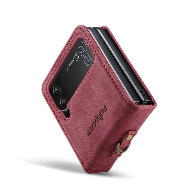 Antypoślizgowa skórzana składana obudowa Funda do Samsung Galaxy Z Flip4 Flip 4 5g Zflip4 Matowa, precyzyjna obudowa z wycięciem