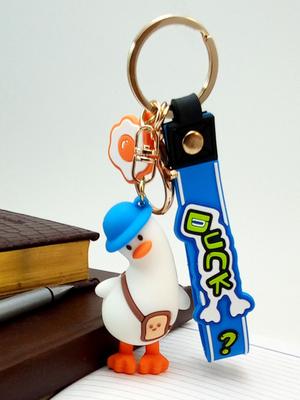 Girl Tilting Keychain Trendy Fashion Backpack Pendant